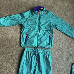Vintage 80s Woolrich men’s large pack able Hiking Camping Rain suit jacket pants